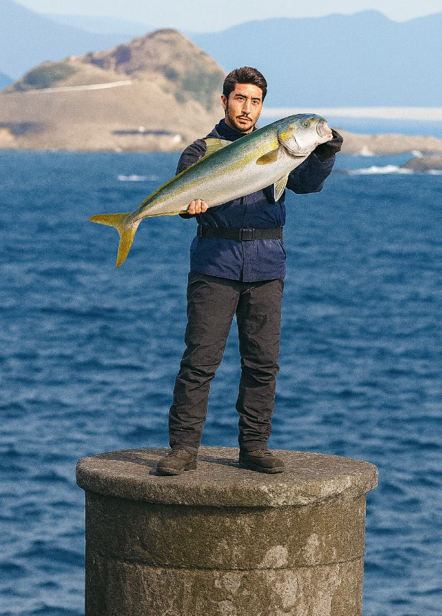 軍艦島でヒラスの釣果を得た広岡.webp