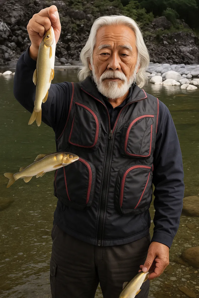 那賀川でアユの釣果を得た米田.webp