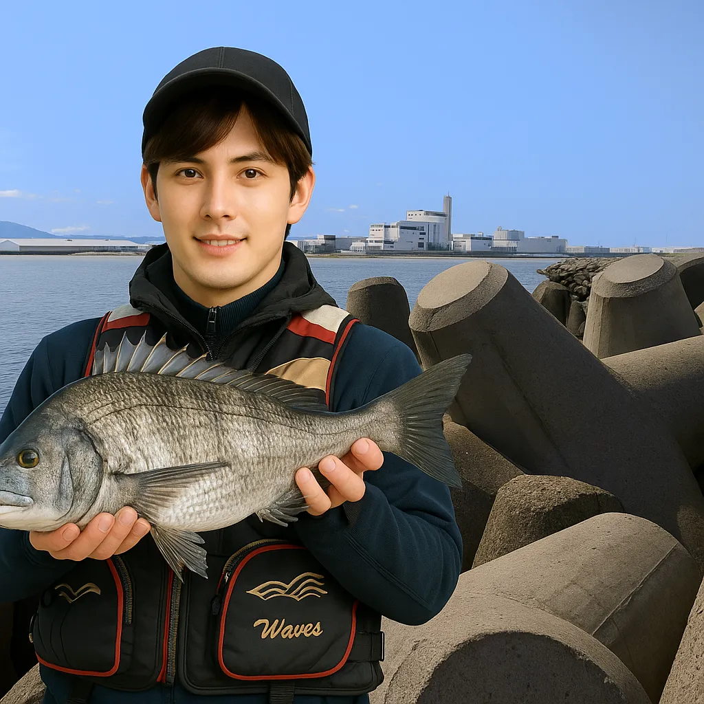 郡六突堤でチヌの釣果を得た久良木.webp