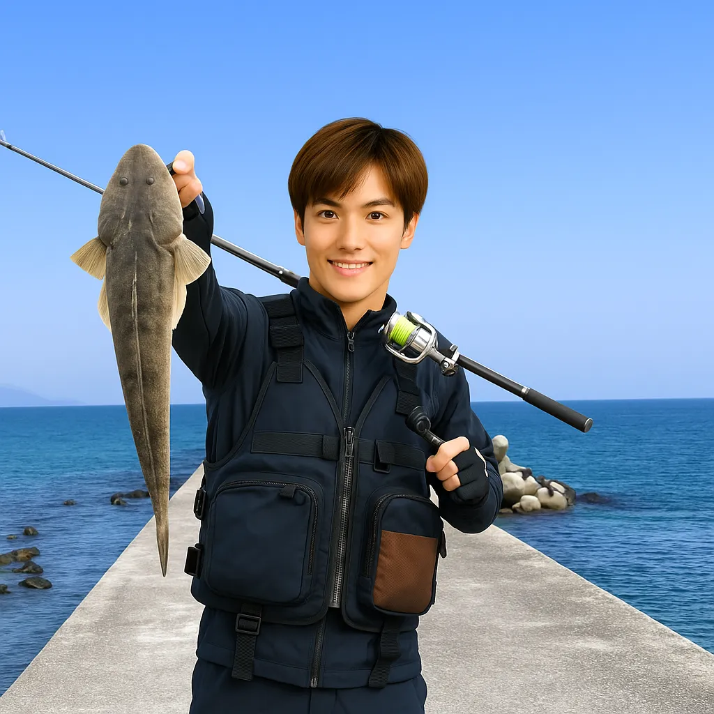 郡六突堤でマゴチの釣果を得た久良木.webp
