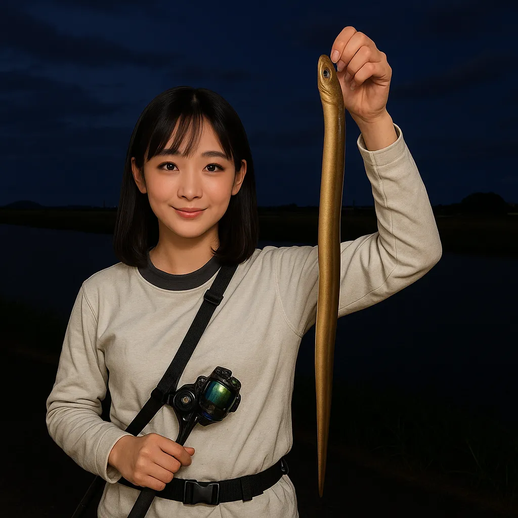重信川でウナギの釣果を得た国生.webp