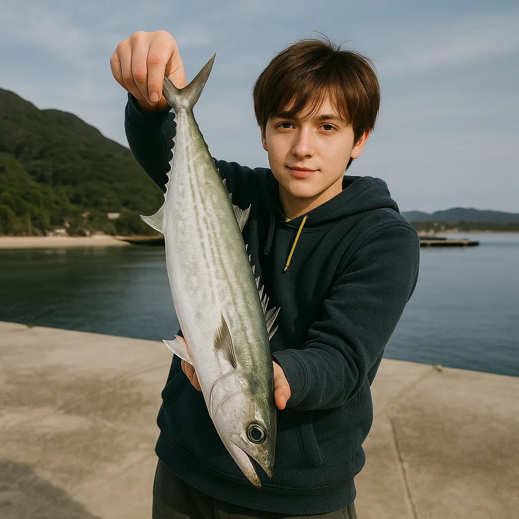 野北漁港でサワラの釣果を得た久良木.webp
