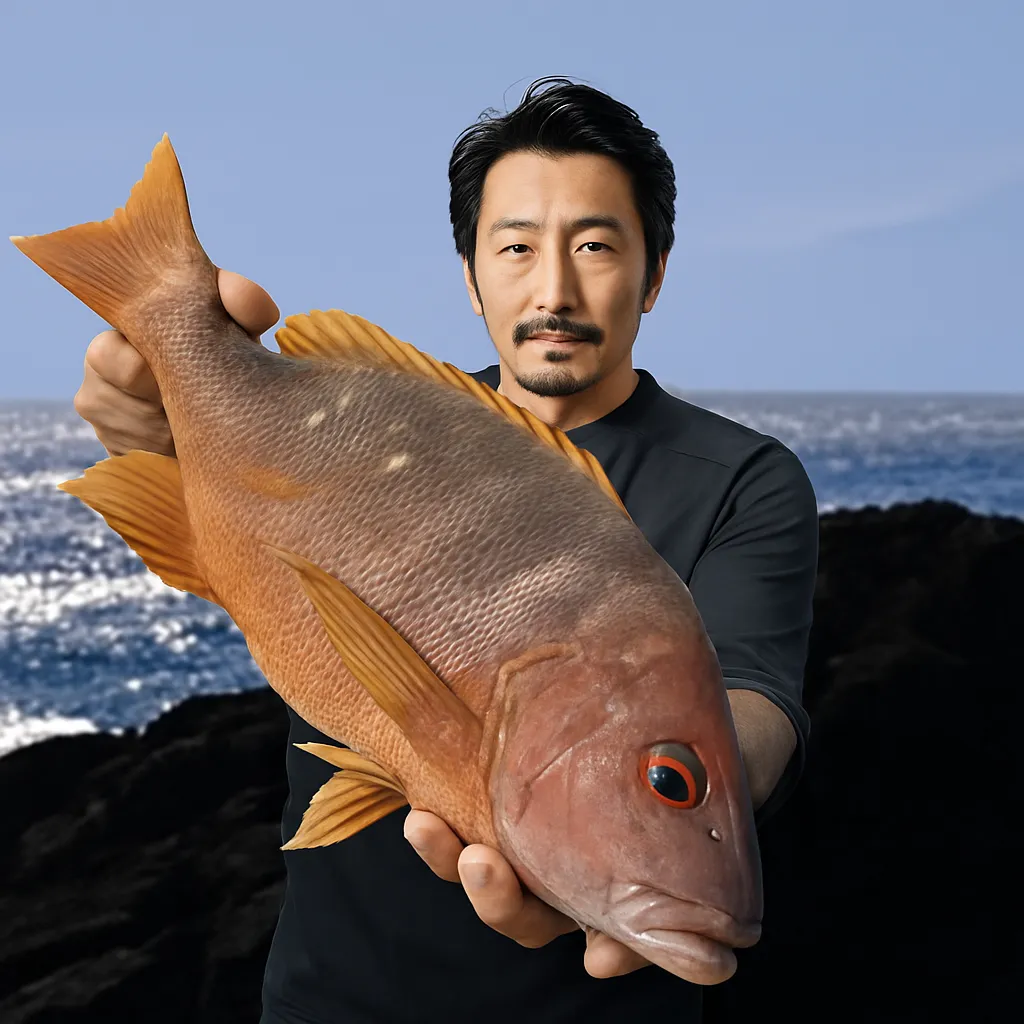 野間岬でシブダイの釣果を得た佐々木.webp