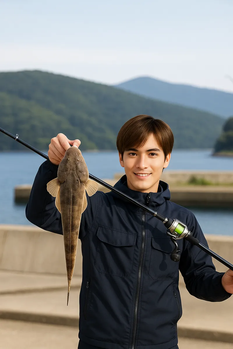 鍋串漁港でマゴチの釣果を得た久良木.webp