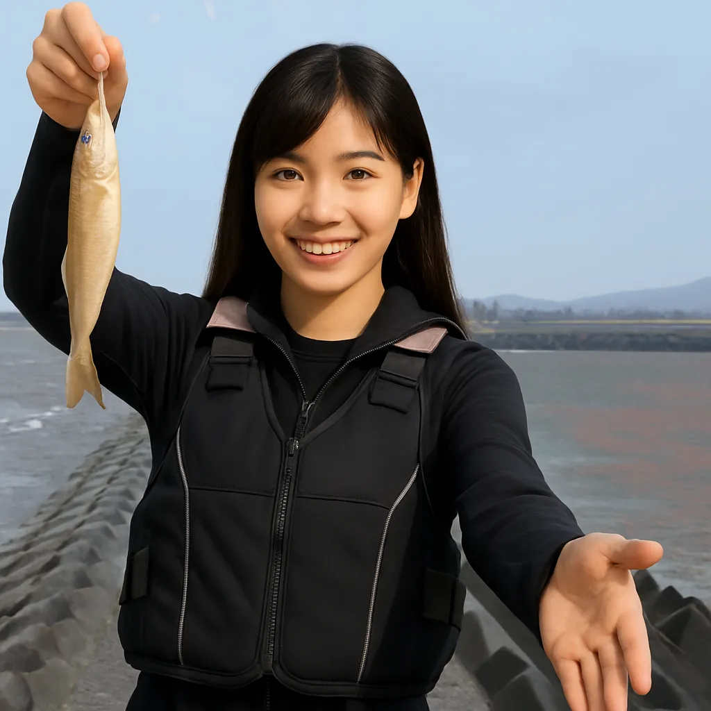長原突堤でシロギスの釣果を得た黒川.webp