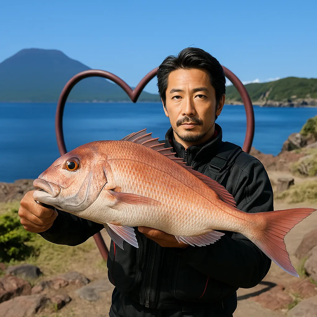 長崎鼻でマダイの釣果を得た佐々木.webp