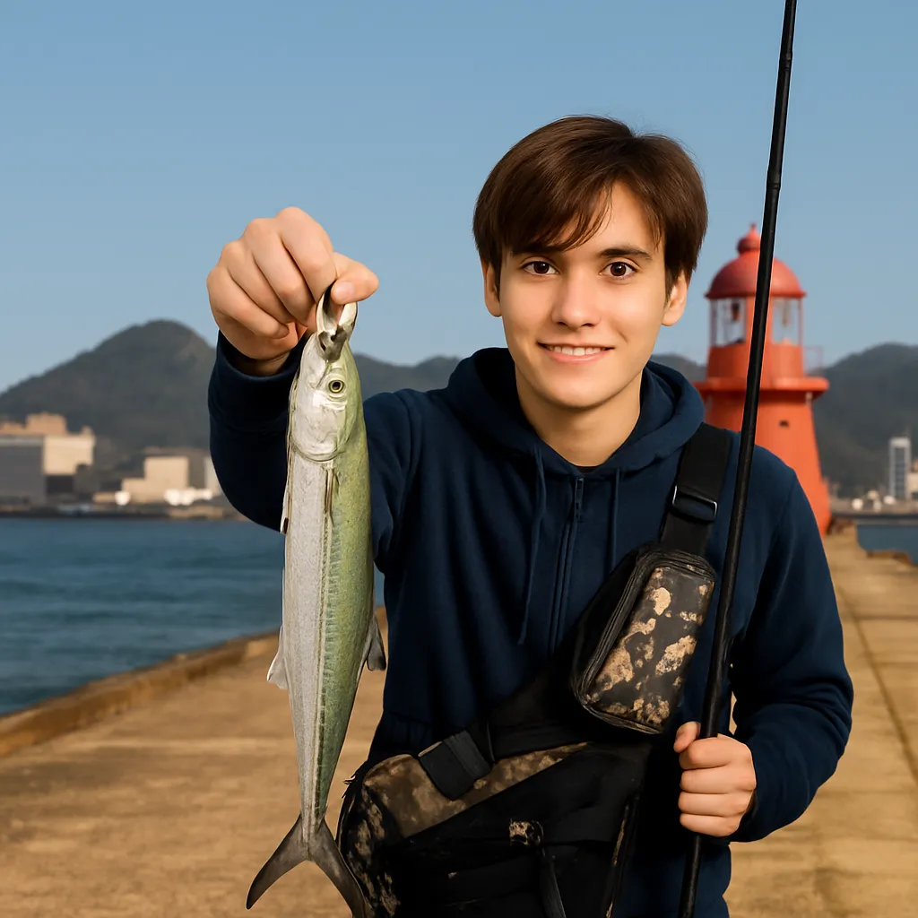 門司港でサゴシの釣果を得た久良木.webp