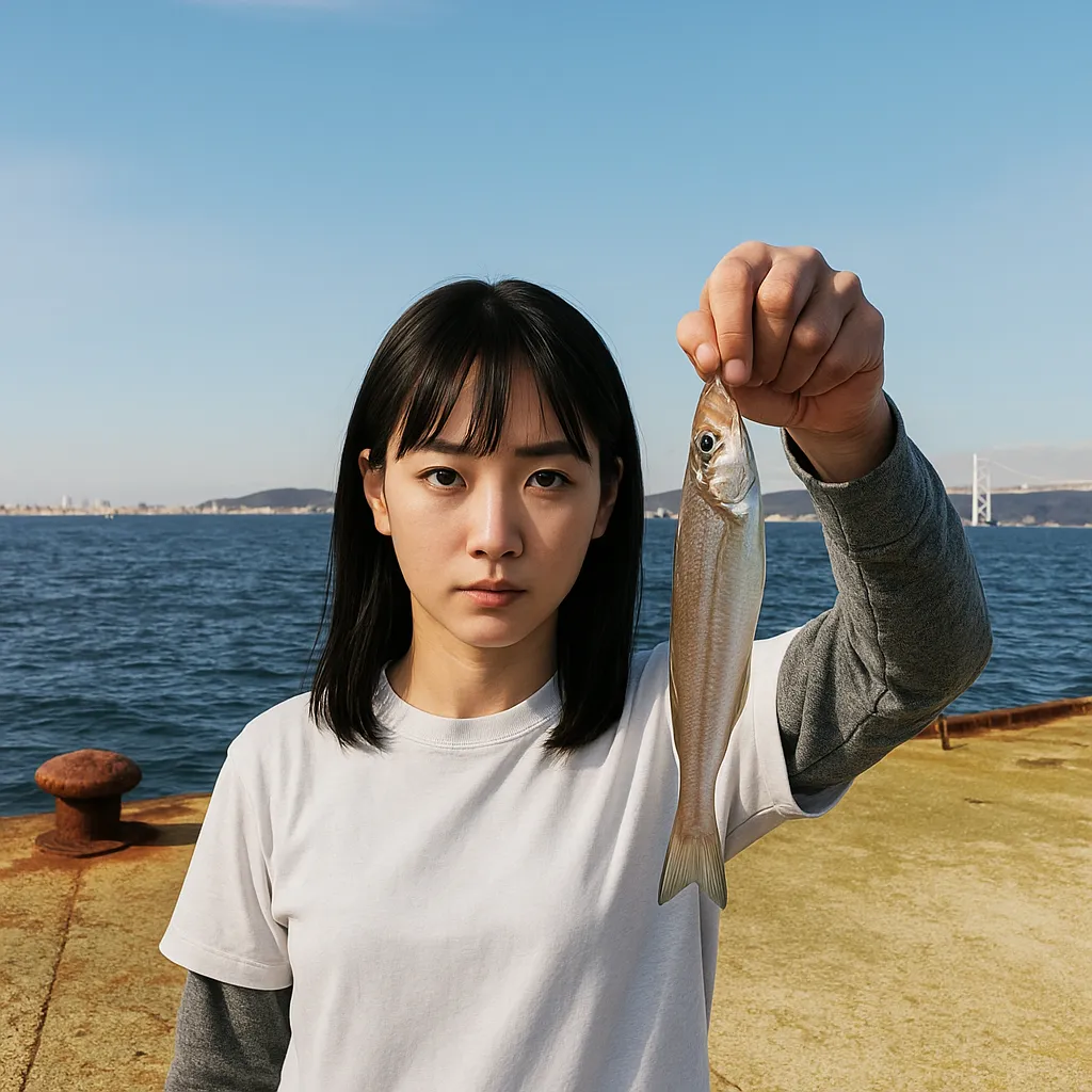門司港でシロギスの釣果を得た国生.webp