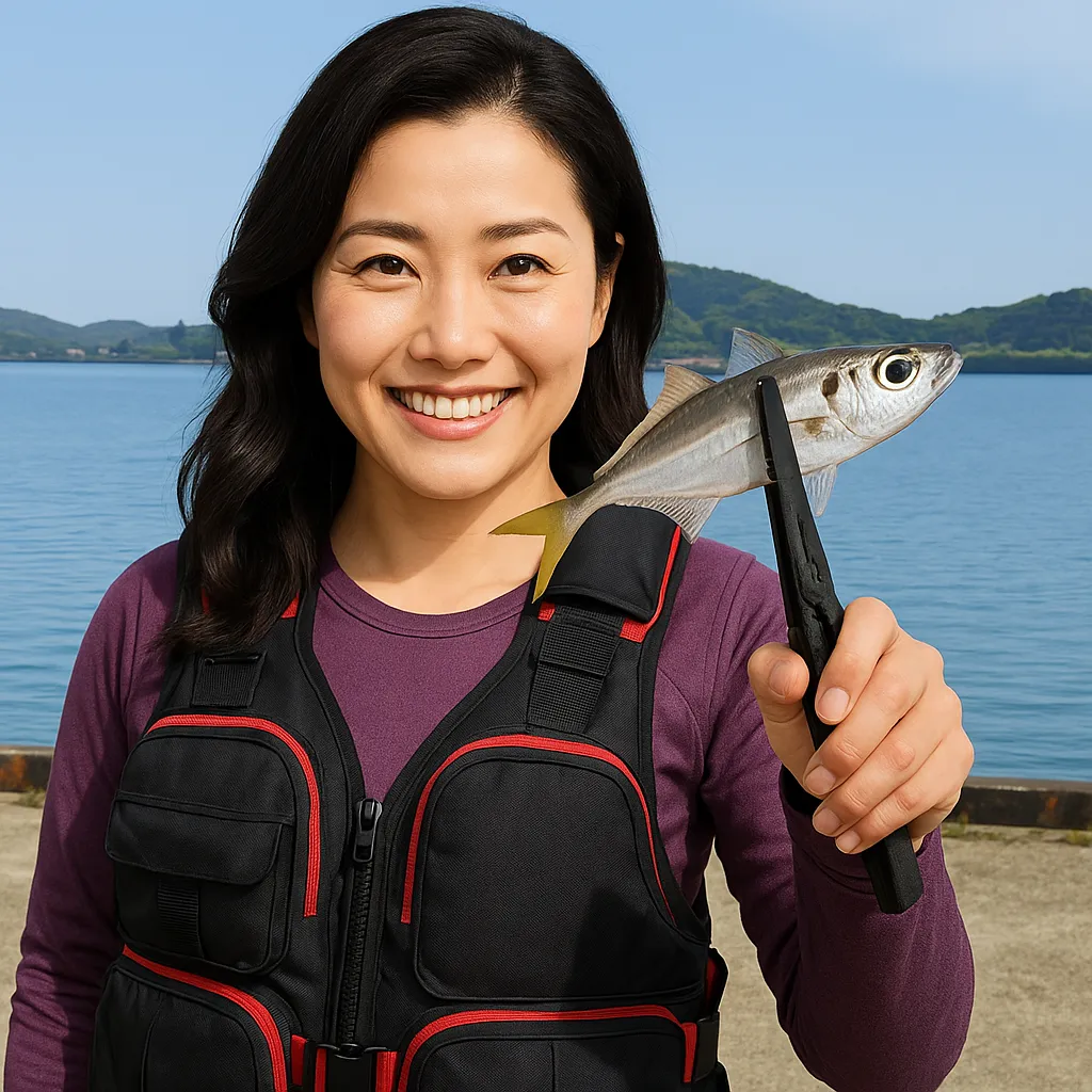 阿久根新港でアジの釣果を得た八重田.webp
