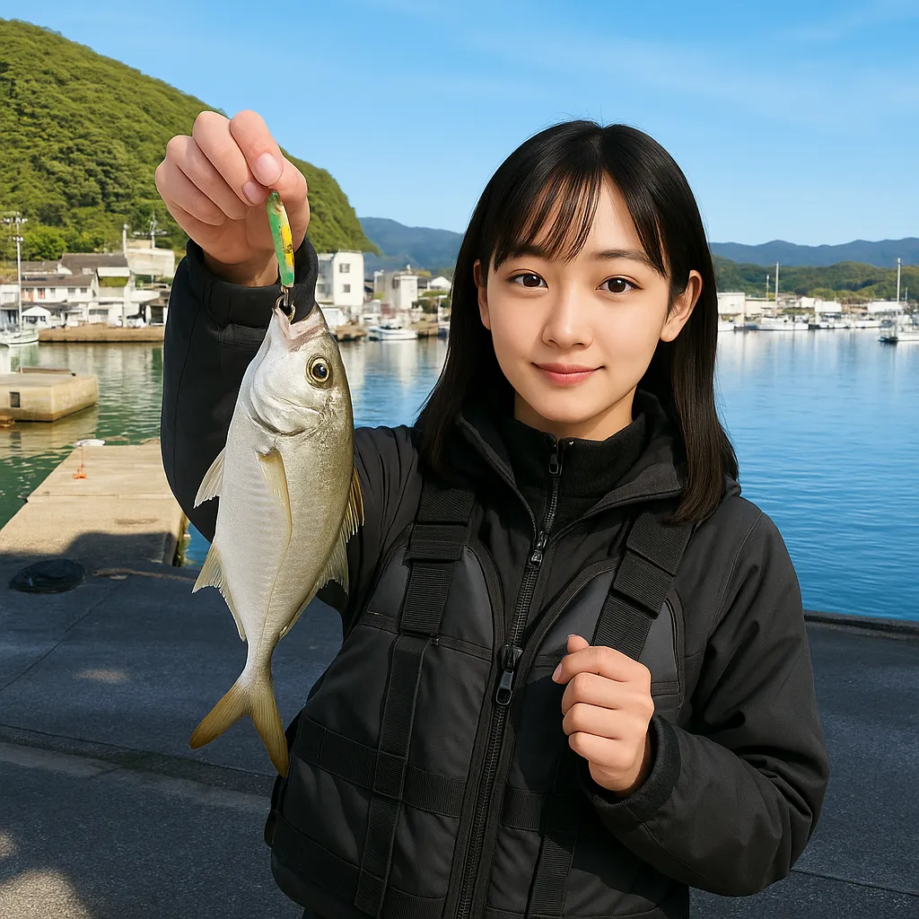 鞆奥漁港でメッキの釣果を得た国生.webp