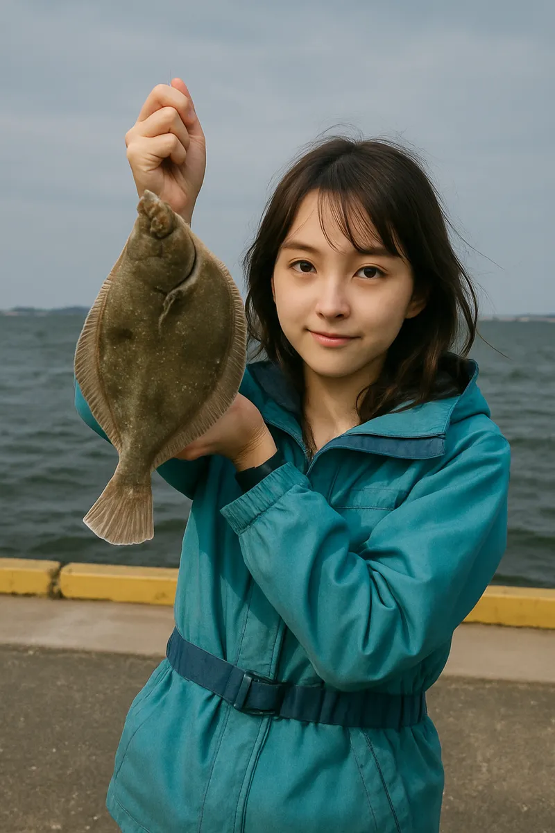 須崎埠頭でカレイの釣果を得た西岡.webp