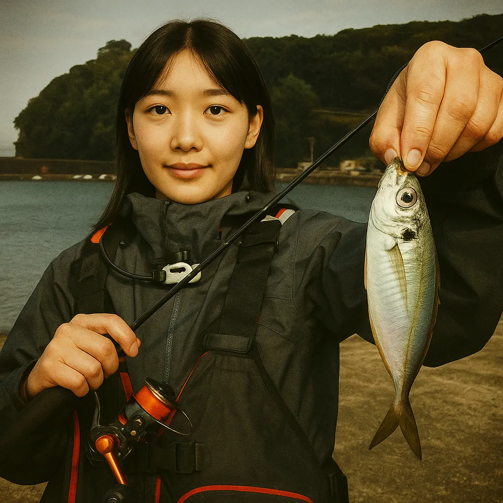 馬渡島でアジの釣果を得た森永.webp