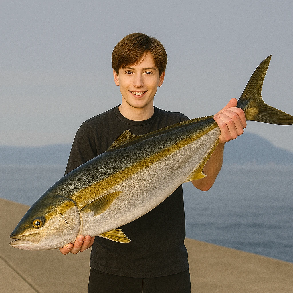馬渡島でヒラマサの釣果を得た久良木.webp