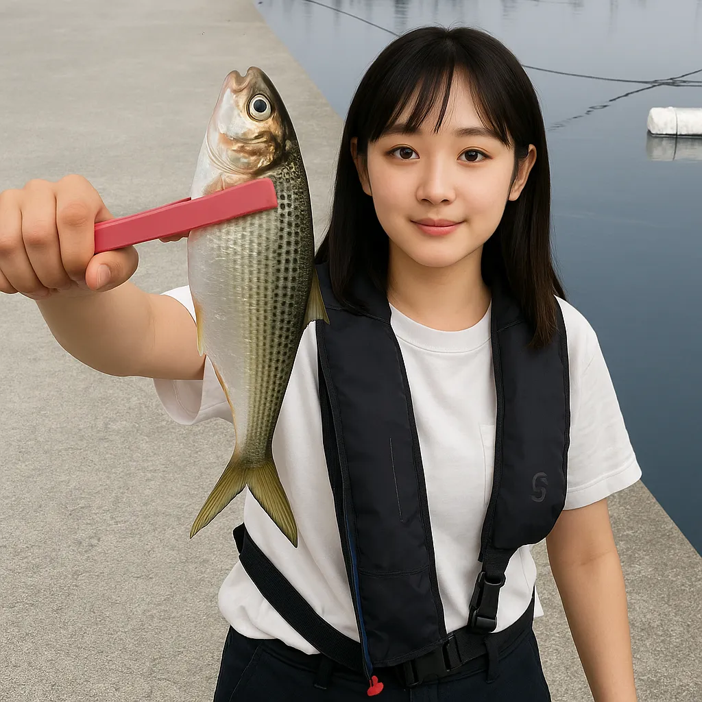 鳩の釜漁港でコノシロの釣果を得た国生.webp