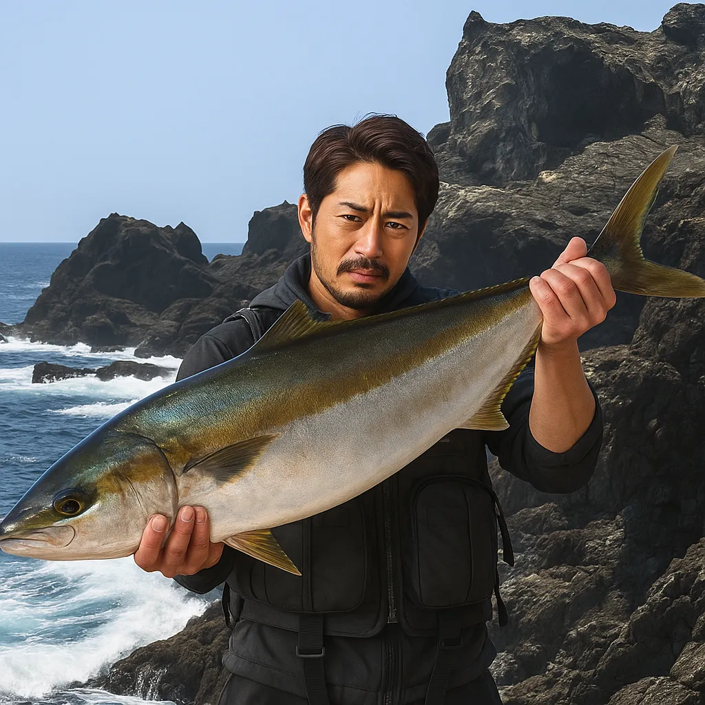 鵜来島でヒラマサの釣果を得た広岡.webp