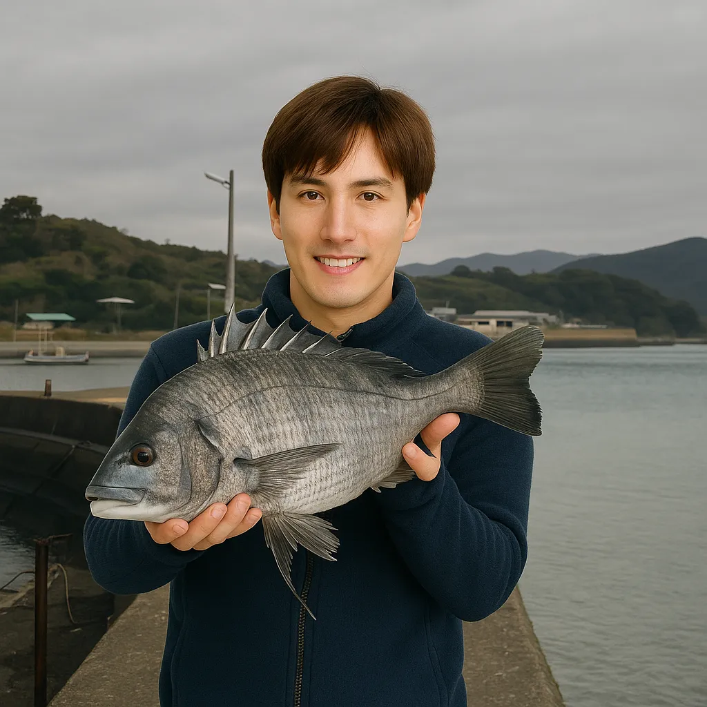 鶴木山港でチヌの釣果を得た久良木.webp