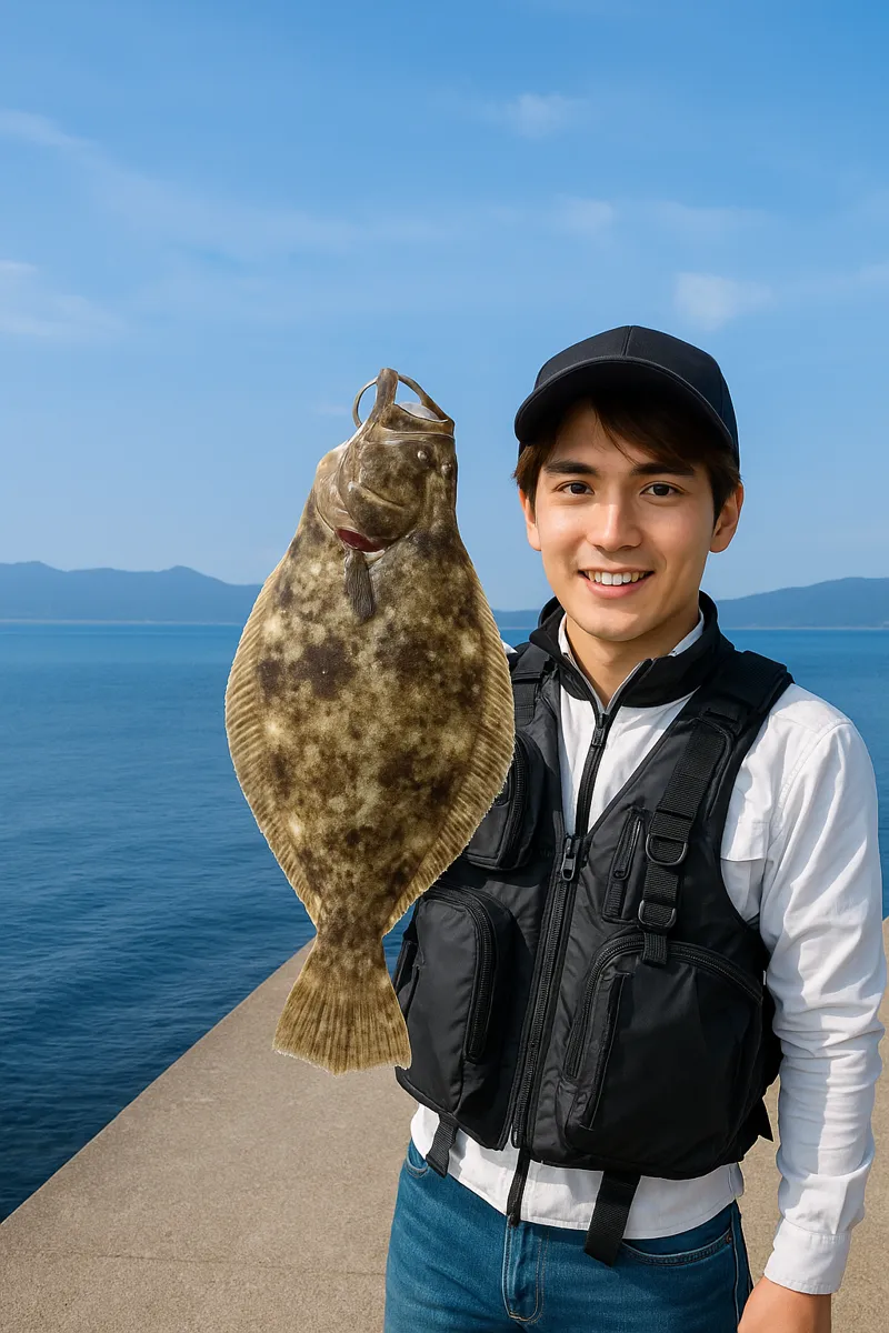 鶴木山港でヒラメの釣果を得た久良木.webp