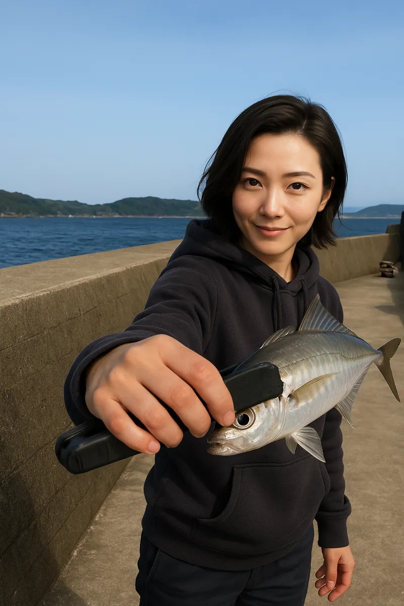 鷹島でアジングの釣果を得た八重田.webp