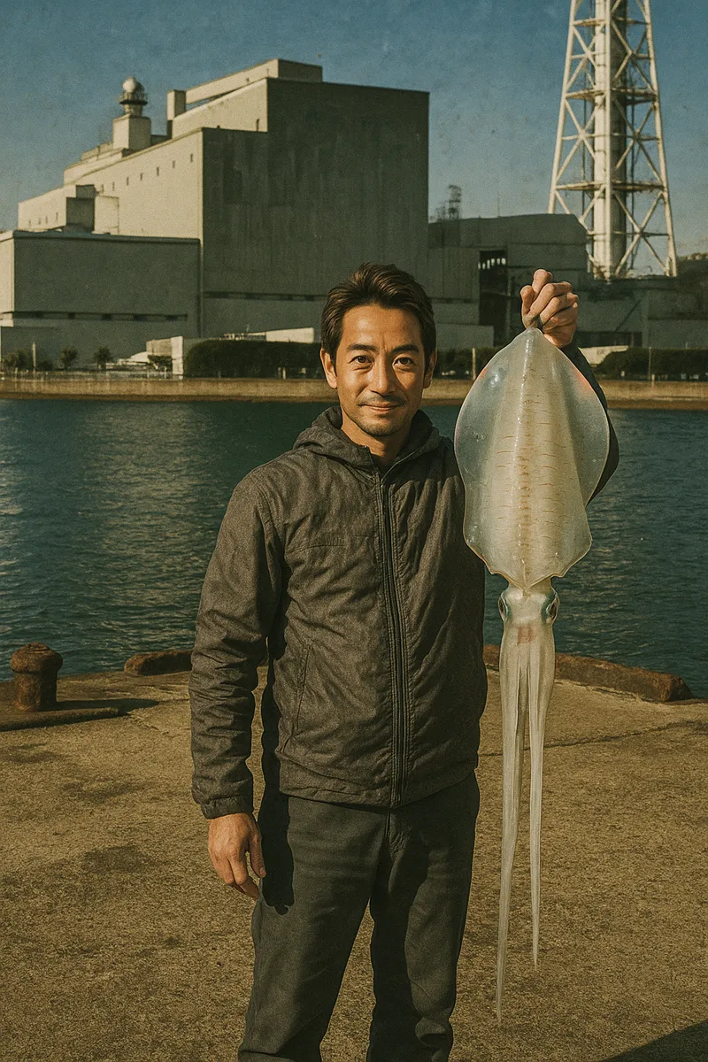 黒潮港でアオリイカの釣果を得た亀岡.webp