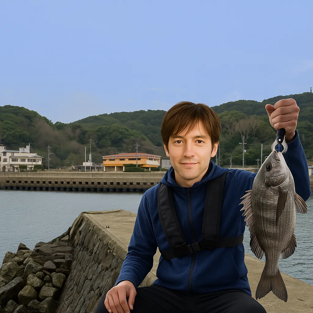 黒潮港でチヌの釣果を得た久良木.webp