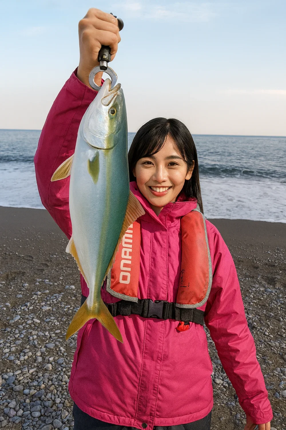 国府津海岸でイナダの釣果を得た黒川