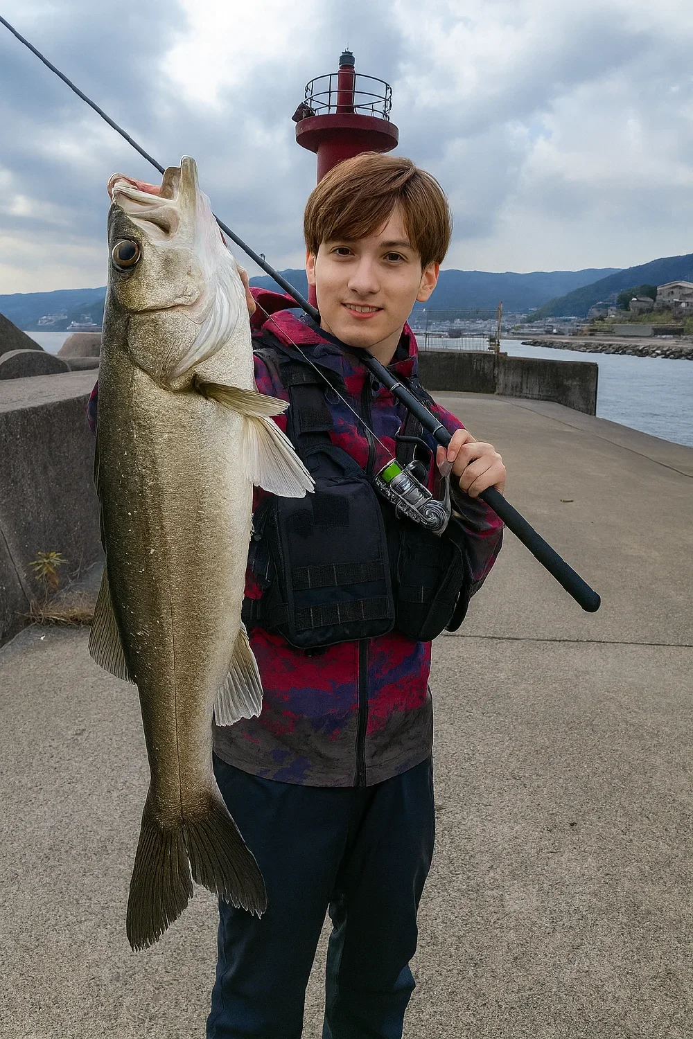 福浦漁港でシーバスを釣った久良木