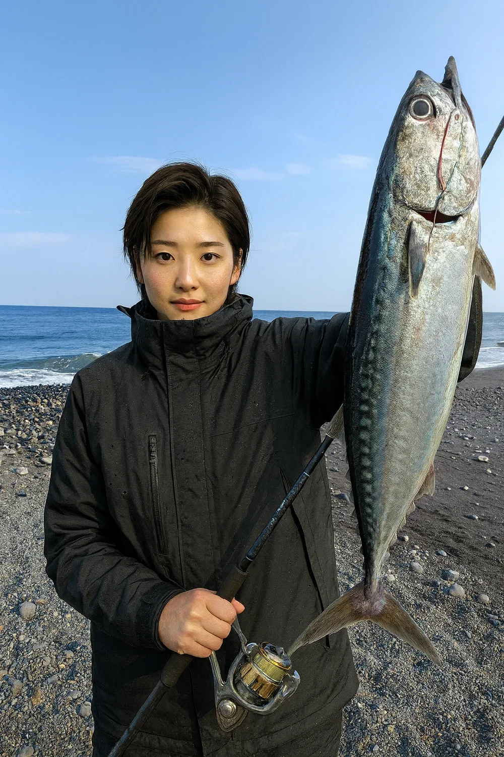 酒匂海岸でソウダガツオの釣果を得た佐伯