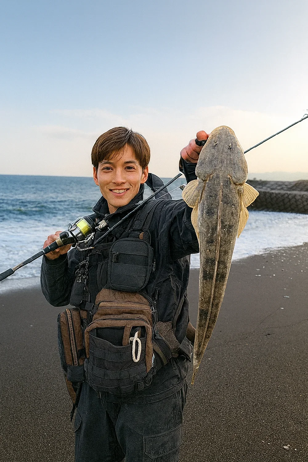 小八幡海岸でマゴチの釣果を得た久良木