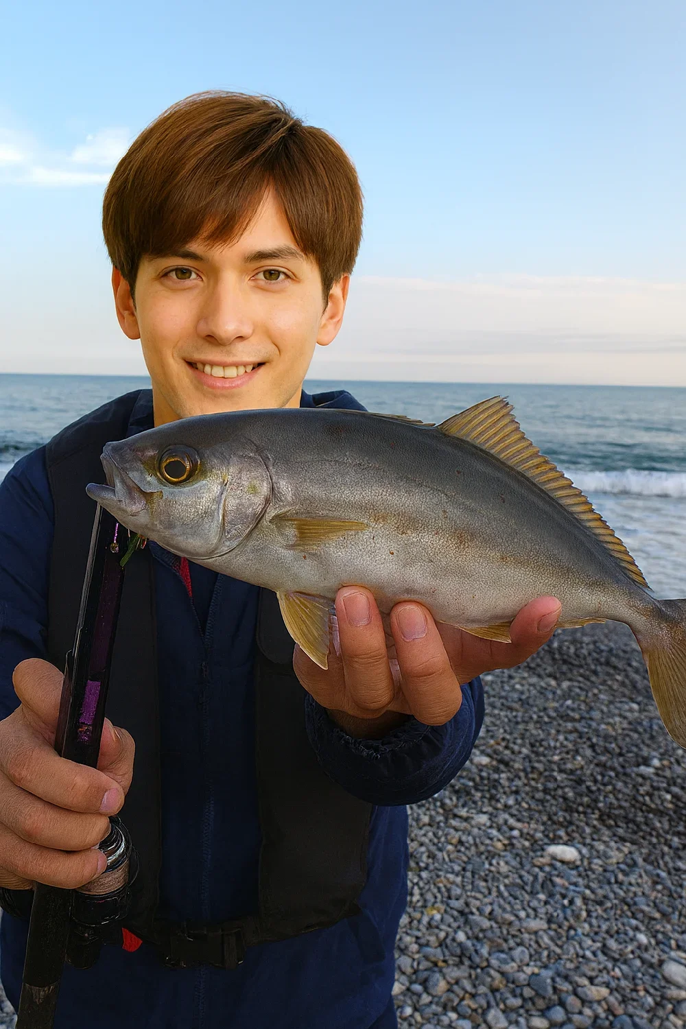 国府津海岸でショゴの釣果を得た久良木