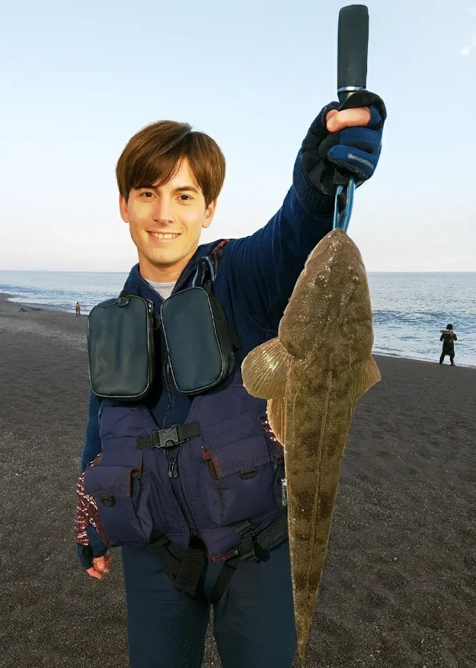 国府津海岸でマゴチの釣果を得た久良木