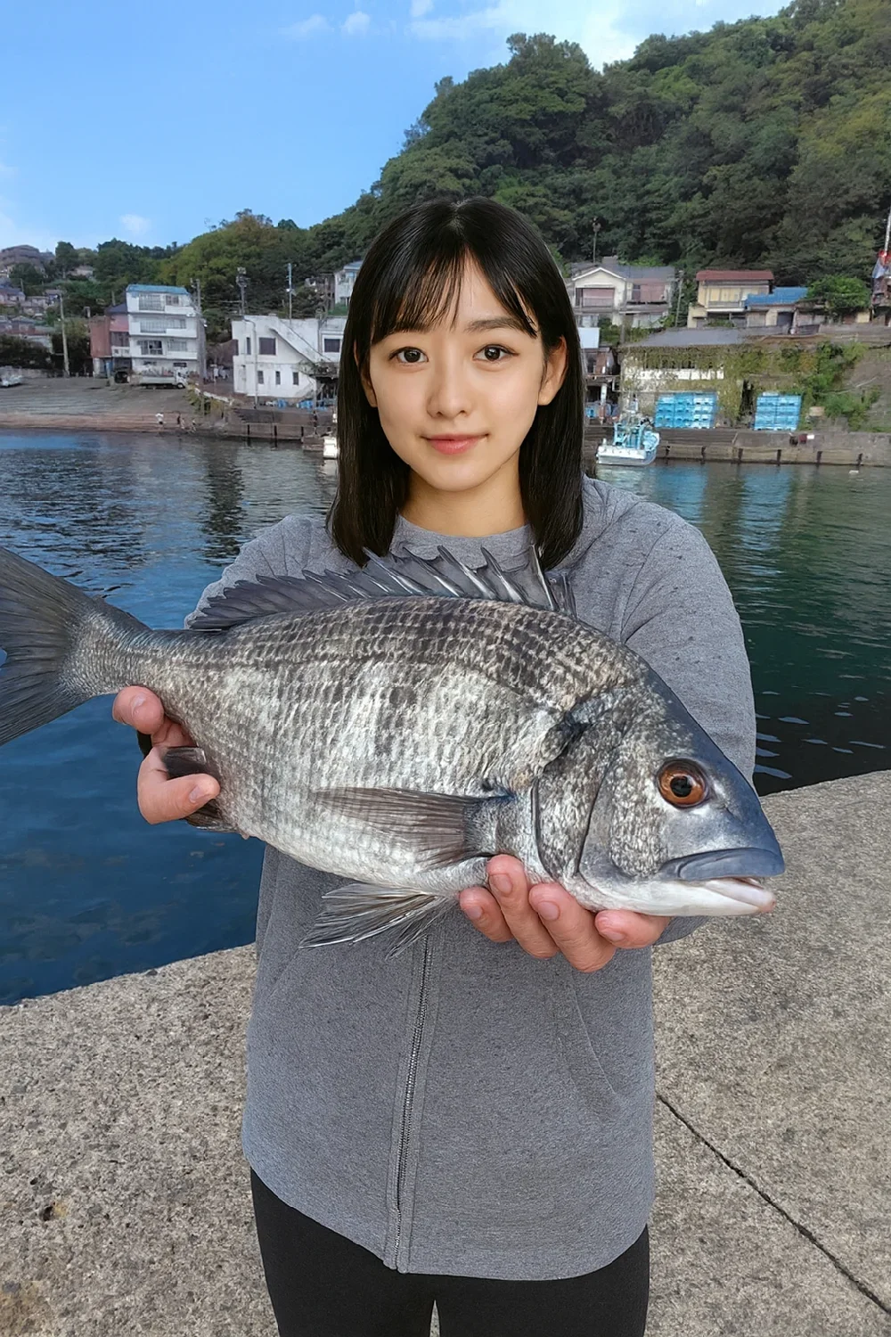 福浦漁港げクロダイを釣る国生