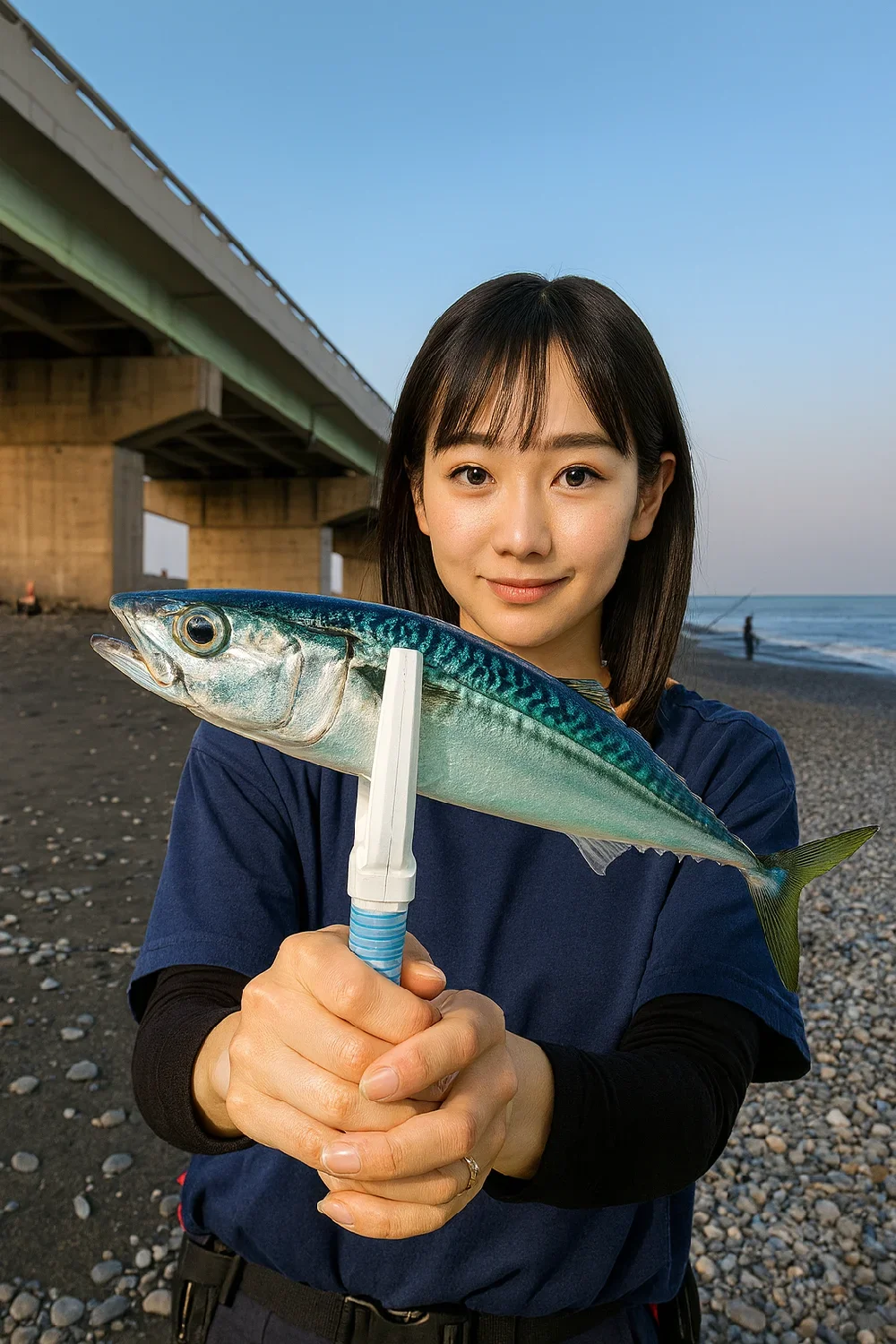 国府津海岸でサバを釣った国生