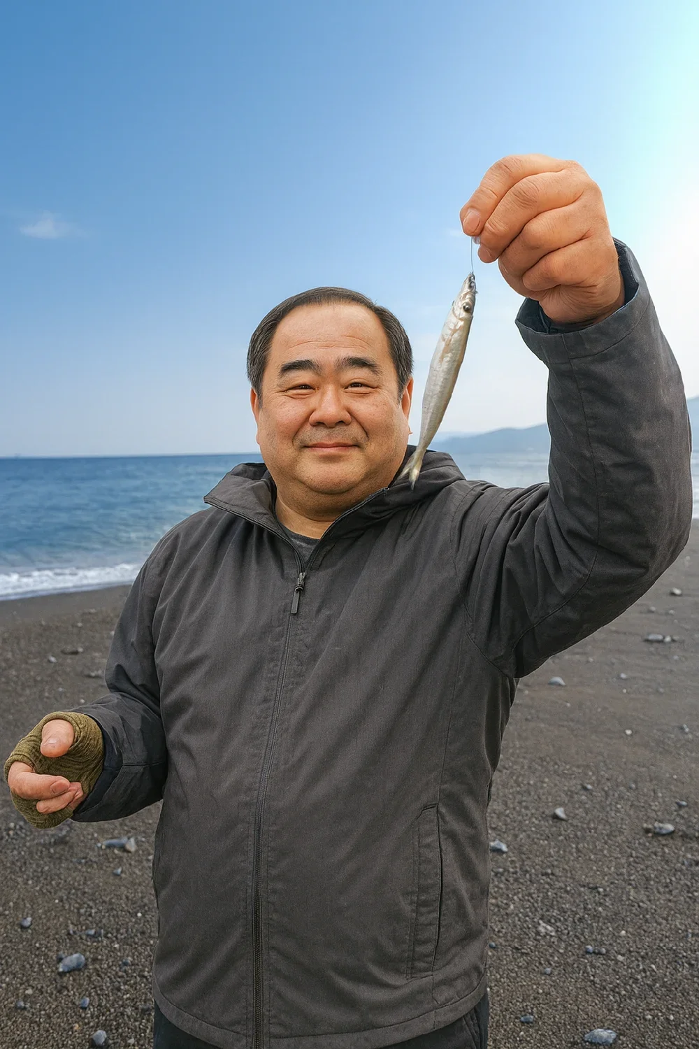 酒匂海岸でキスの釣果を得た持田