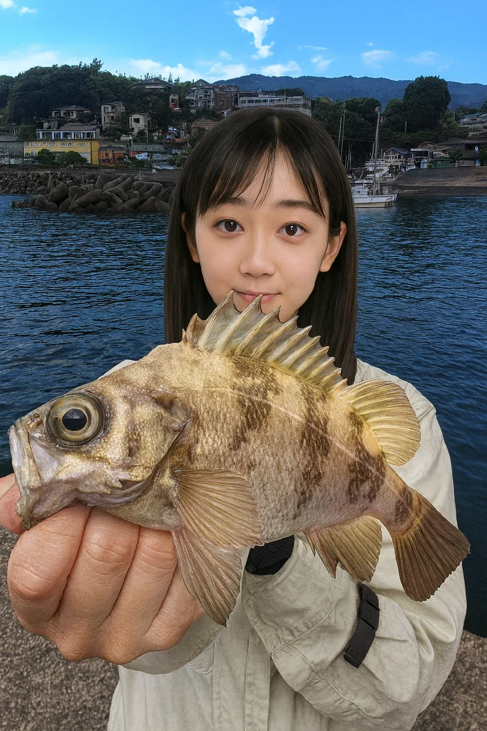 福浦漁港でメバルを釣る国生