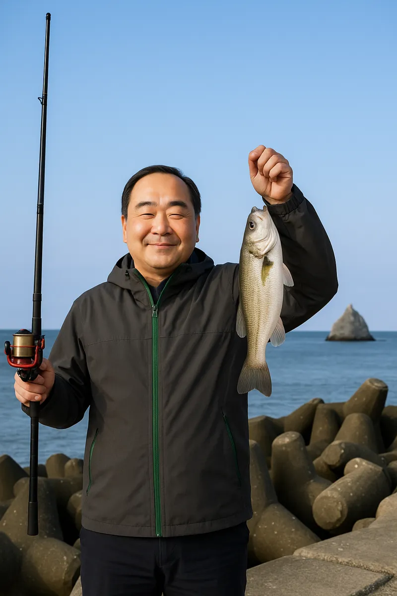 いわきサンマリーナでイシモチの釣果を得た持田.webp