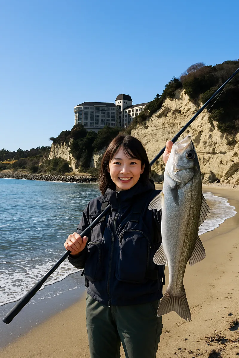 いわきサンマリーナでシーバスの釣果を得た西岡.webp