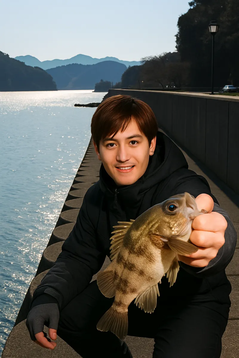 ひるほし公園でメバルの釣果を得た久良木.webp