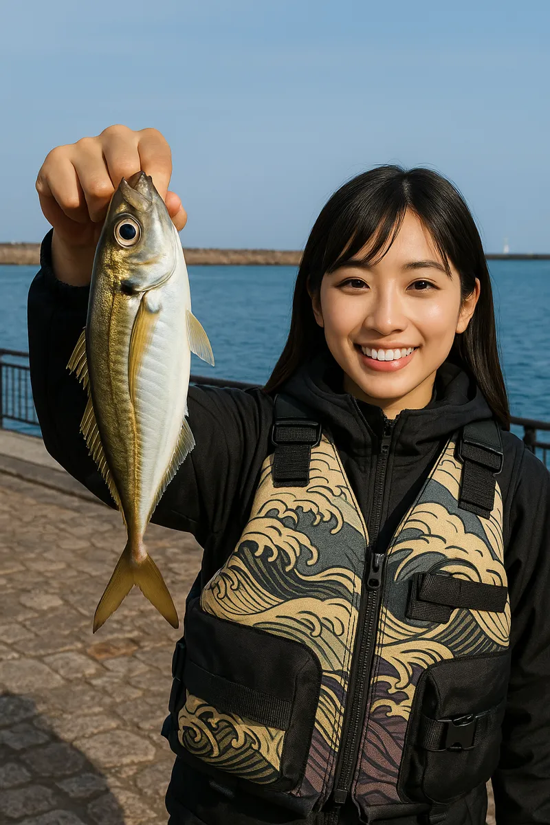 みやざき臨海公園でアジの釣果を得た黒川.webp