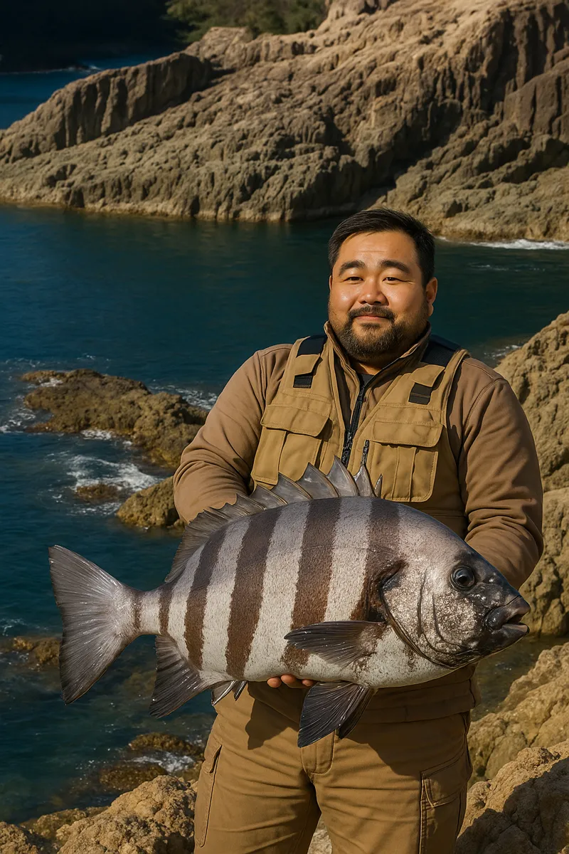 サンポウでイシダイの釣果を得た楢崎.webp