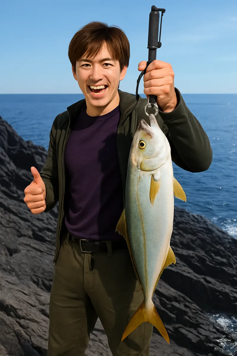 サンポウでハマチの釣果を得た久良木.webp