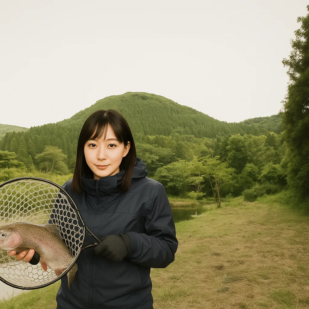 フィッシングてらとこのでニジマスの釣果を得た国生.webp