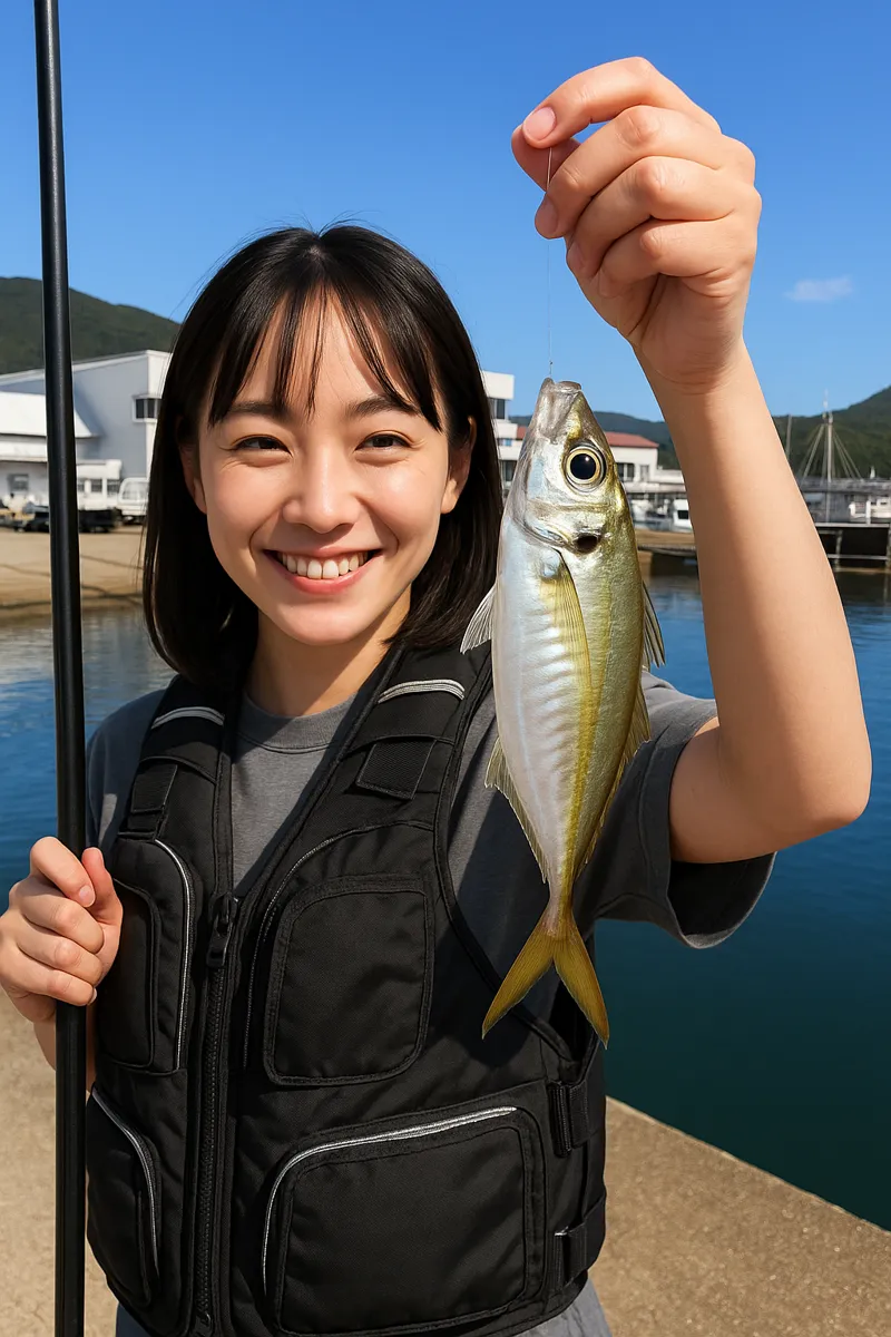 マリンパークねずがせきでアジの釣果を得た国生.webp