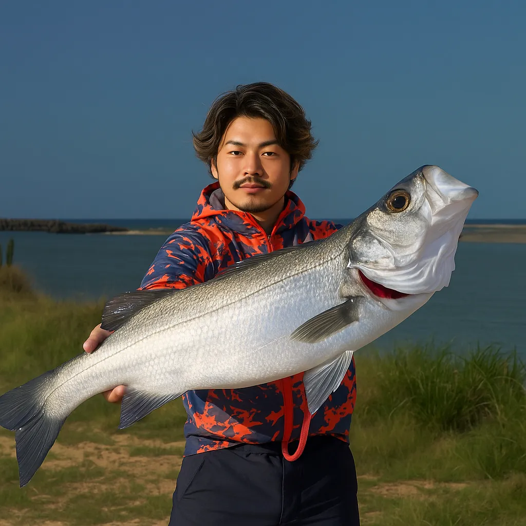一ツ瀬川河口でシーバスの釣果を得た澤田.webp