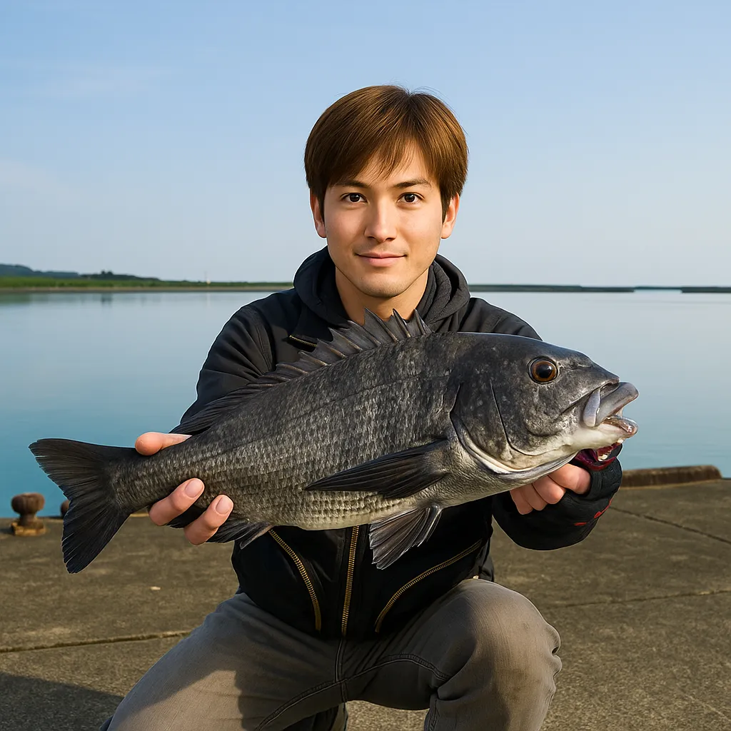 一ツ瀬川河口でチヌの釣果を得た久良木.webp