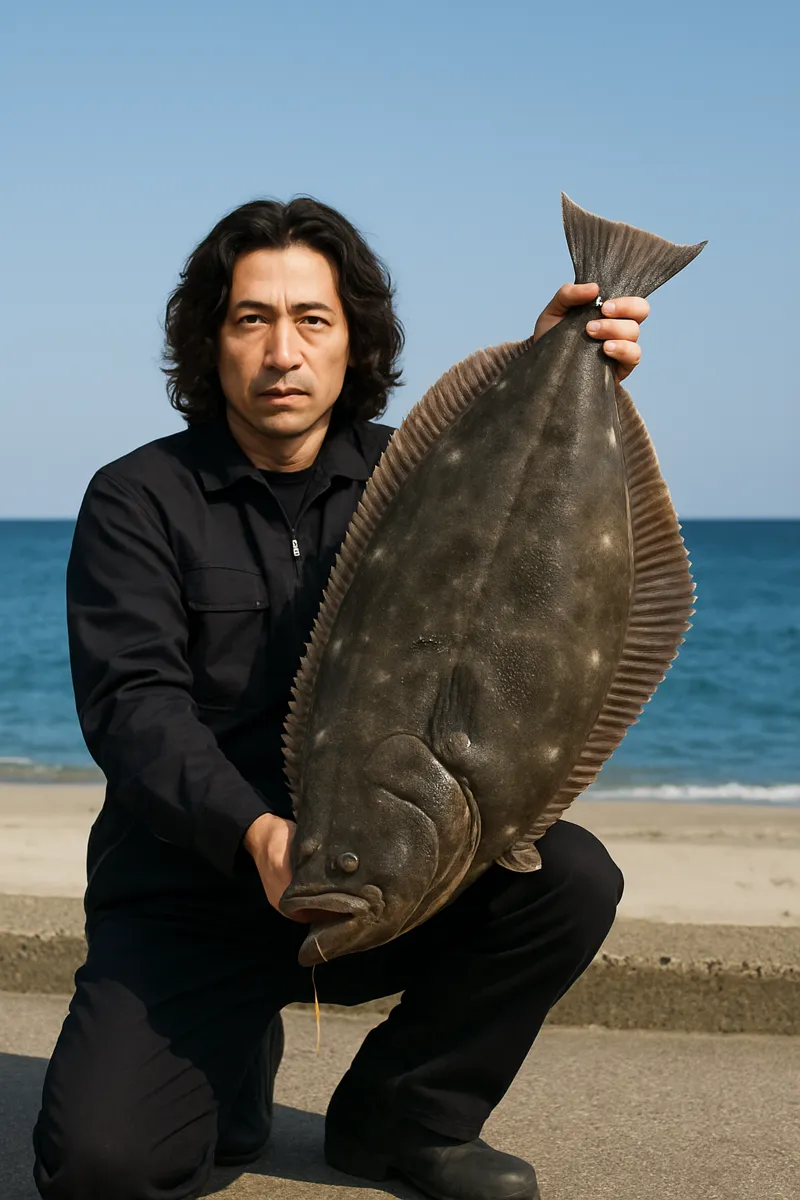 七里長浜港でヒラメの釣果を得た岸本.webp