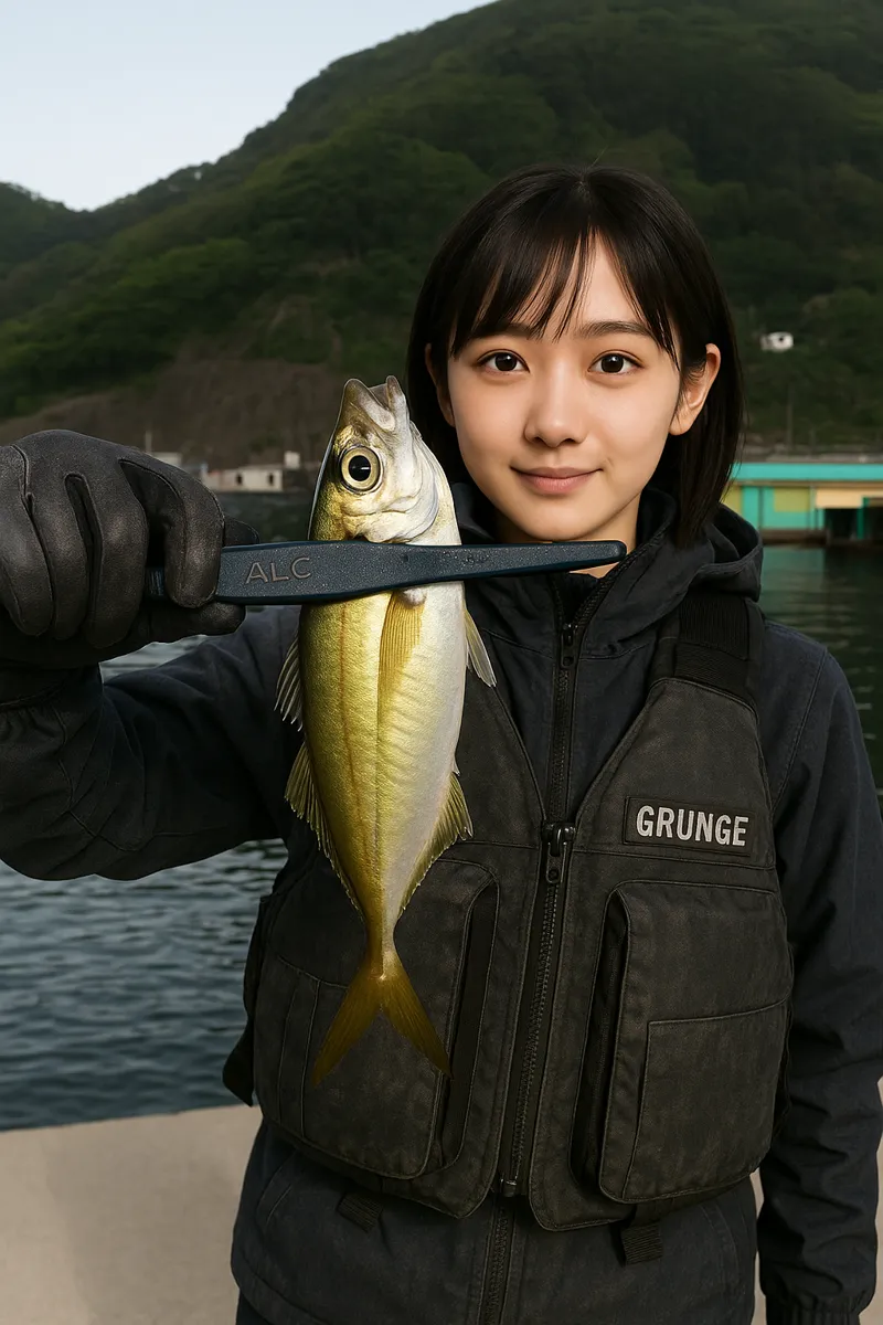 下前漁港でアジの釣果を得た国生.webp