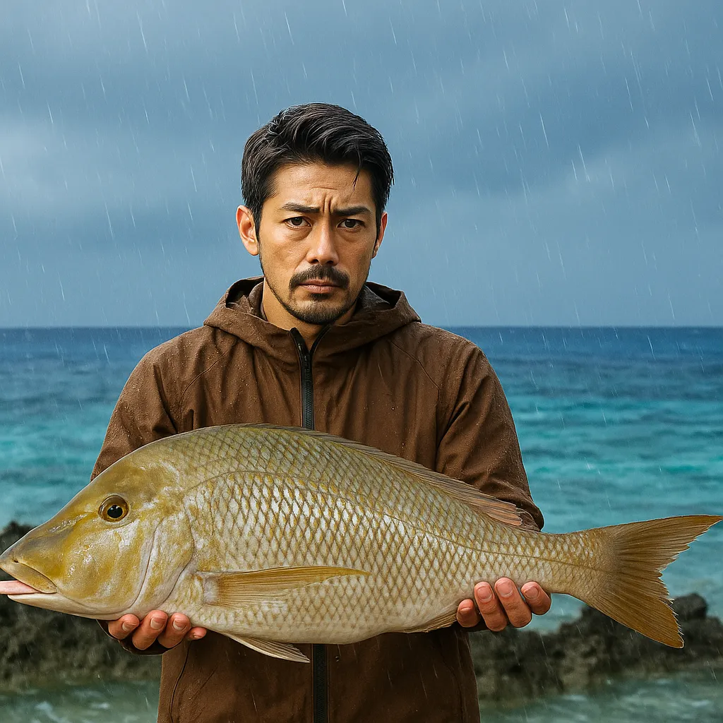 与論島でハマフエフキの釣果を得た広岡.webp