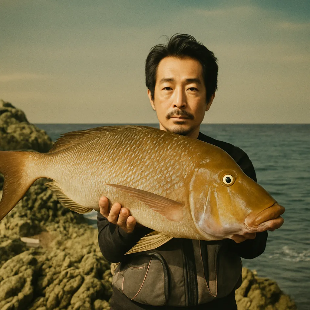 与那トンネル裏の磯でタマンの釣果を得た佐々木.webp