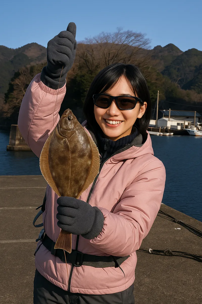 両石漁港でカレイの釣果を得た黒川.webp