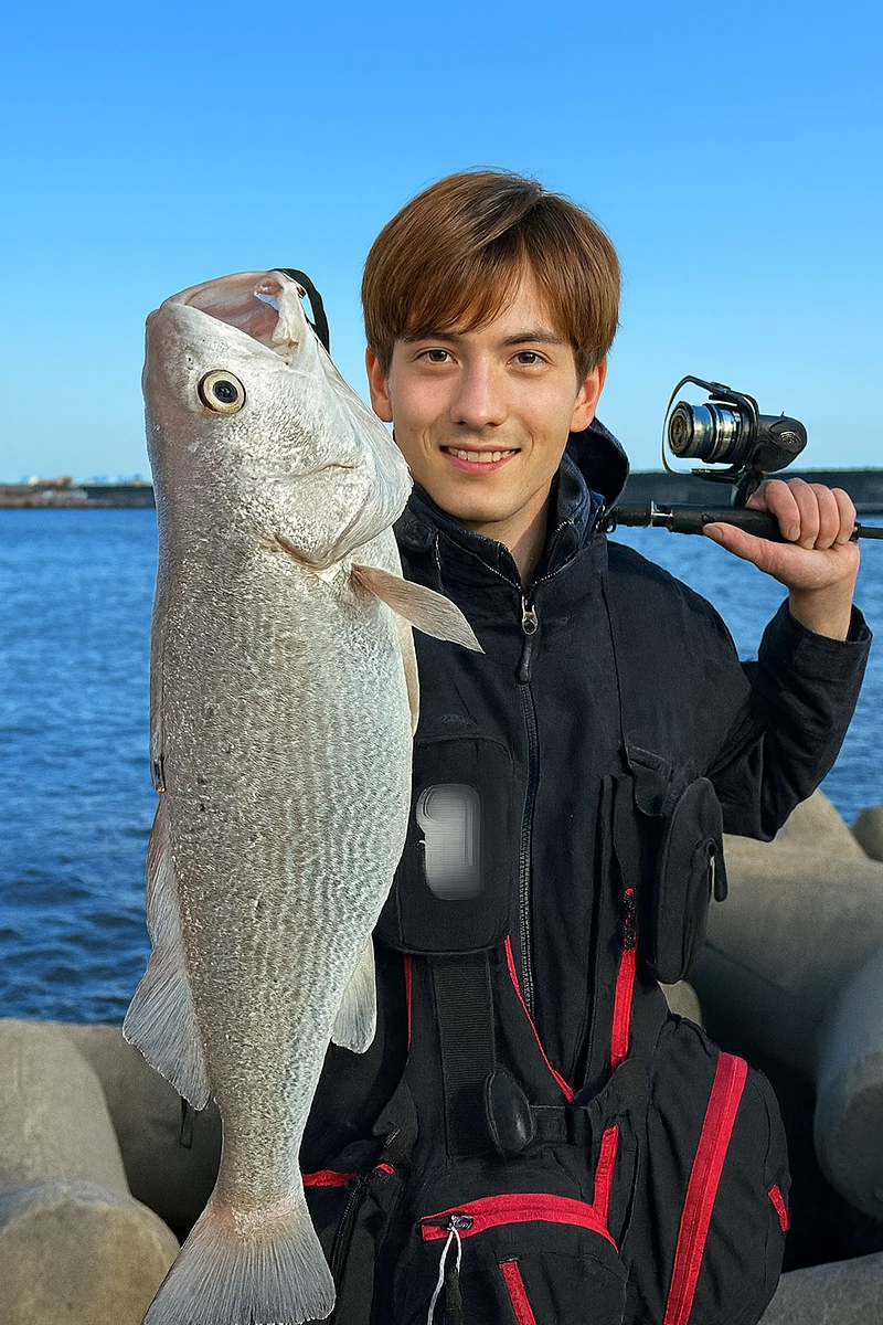 久之浜港でイシモチの釣果を得た久良木.webp